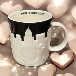 Starbucks New York City Relief Mug 2012 14oz Coffee Cup Yellow Taxi Skyline EUC